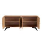 Aparador Buffet 4 Portas Mosaico Tb297 Freijó Preto Fosco Dal