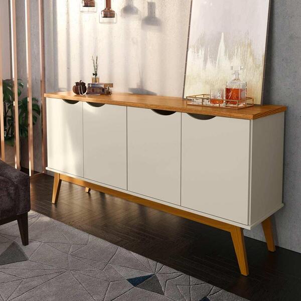 Aparador Buffet 4 Portas Off White Cumaru Prism Patrimar
