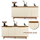 Aparador Buffet 4 Portas Off White Freijó Flex Fausto Shop Jm