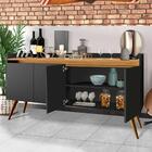 Aparador Buffet 4 Portas Preto Mel Gold