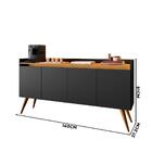 Aparador Buffet 4 Portas Preto Mel Gold Primus