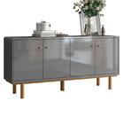 Aparador Buffet 4 Portas Retrô Cinza Catar Lukaliam