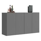 Aparador Buffet 4 Portas Suspenso Veneza Multimóveis Grafite