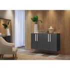 Aparador Buffet 4 Portas Suspenso Viena Multimóveis Preto/bra