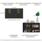 Aparador Buffet 4 Portas Viena Multimóveis Preto/natural