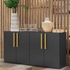 Aparador Buffet 4 Portas Viena Multimóveis Preto/natural