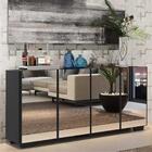 Aparador Buffet 4 Ptas C/ Espelho E Pés Quadrados Vegas Multi