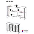 Aparador Buffet 4 Ptas C/ Espelho E Pés Retrô Vegas Multimóve