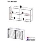 Aparador Buffet 4 Ptas C/ Espelho Vegas Multimóveis Preto