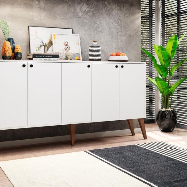 Aparador Buffet 5 Portas Branco Brienza
