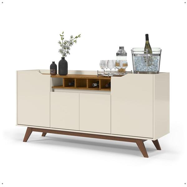 Aparador Buffet  Balcão 4 Portas Prateleira Adega Cantinho Ba