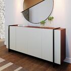 Aparador Buffet Acapulco Off White Nogueira Preto Dourado