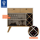 Aparador Buffet Adega Alice 0,91m 2 Gavetas Valdemóveis