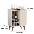 Aparador Buffet Adega Bar 1 Porta 6 Garrafas Saint Off White