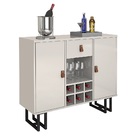Aparador Buffet Adega Bar Offwhite/preto Estilo Industrial