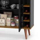 Aparador Buffet Adega Madero - Preto Com Cumarú - Rpm Móveis