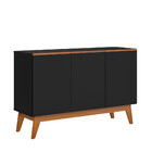 Aparador Buffet Ares 3 Portas Lux - Preto