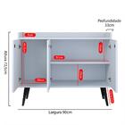 Aparador Buffet Balcão Compacto 90 Cm Multiuso Decoração Sala