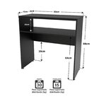 Aparador Buffet Balcão Sala De Estar Escritório 90x42cm Preto