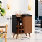 Aparador Buffet Bar 1 Porta 6 Garrafas Saint Preto Freijo