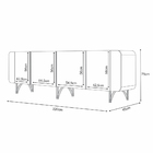 Aparador Buffet Bar Para Sala 04 Portas 220 Cm Santiago B01 O