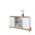 Aparador Buffet Bari Com 2 Portas E Pés De Madeira Maciça