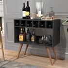 Aparador Buffet Barzinho Lorenzzo Com Adega E Pés Palito Retr