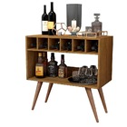 Aparador Buffet Barzinho Lorenzzo Com Adega E Pés Palito Retr