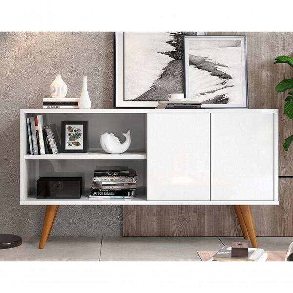 Aparador Buffet Branco Com 2 Portas Para Sala De Estar