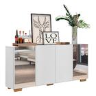 Aparador Buffet C/ Espelho E Pés Quadrados Vegas Multimóveis