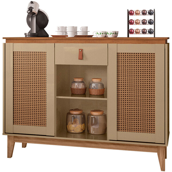 Aparador Buffet Café Para Sala De Estar 2 Portas 1 Gaveta Dia