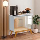 Aparador Buffet Cantinho Do Café Com Espelho Branco Acetinado