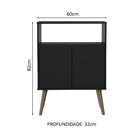 Aparador Buffet Cantinho Do Café Com Pés 2 Portas Preto 7030