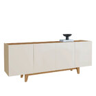 Aparador Buffet Com 04 Portas 160 Cm Belle Off White/tauari