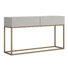 Aparador Buffet Com 2 Gavetas Off White Com Dourado