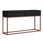 Aparador Buffet Com 2 Gavetas Preto Com Cobre