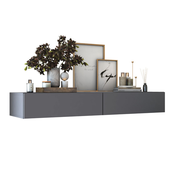 Aparador Buffet Com 2 Gavetas Suspenso P/ Bar Em Casa 1,10m C