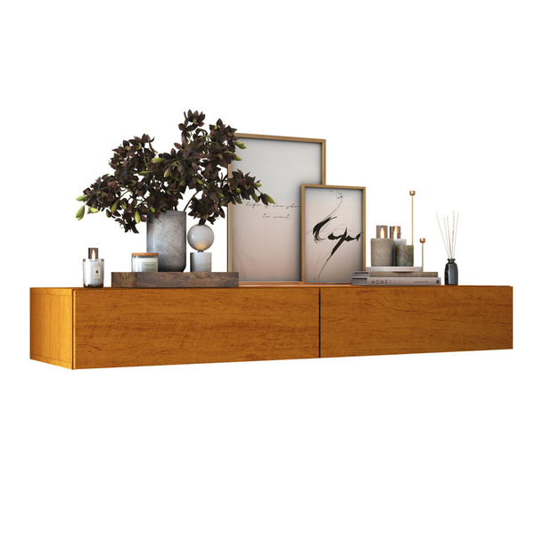 Aparador Buffet Com 2 Gavetas Suspenso P/ Bar Em Casa 1,10m N