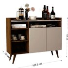 Aparador Buffet Com 2 Portas E Pés Em Madeira Maciça Freijó/o