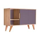 Aparador Buffet Com 2 Portas Murano Carvalho E Cinza Claro