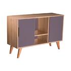 Aparador Buffet Com 2 Portas Murano Carvalho E Cinza Claro