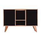 Aparador Buffet Com 2 Portas Murano Carvalho E Preto