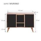 Aparador Buffet Com 2 Portas Murano Carvalho E Preto