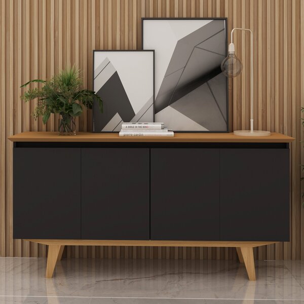 Aparador Buffet Com 4 Portas Mdp 164,5cm Sweet  Móveis Camaru