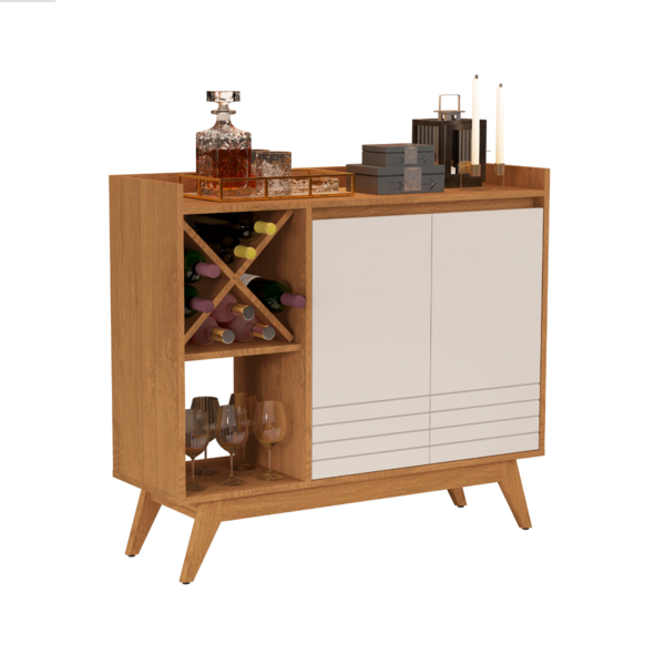 Aparador Buffet Com Adega Duas Portas Duas Prateleiras Iaris