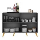 Aparador Buffet Com Espelho E Pés Retrô Vegas Multimóveis Gra