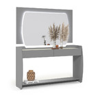 Aparador Buffet Com Espelho Led Sublime 138 Cinza Off White -