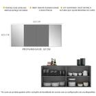 Aparador Buffet Com Espelho Suspenso Vegas Multimóveis Grafite