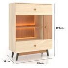 Aparador Buffet Com Led Luz Quente 110v Orion 3pts Araguaia/x