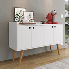 Aparador Buffet Dallas Pés Palito Retrô 4 Portas Decoração Sa